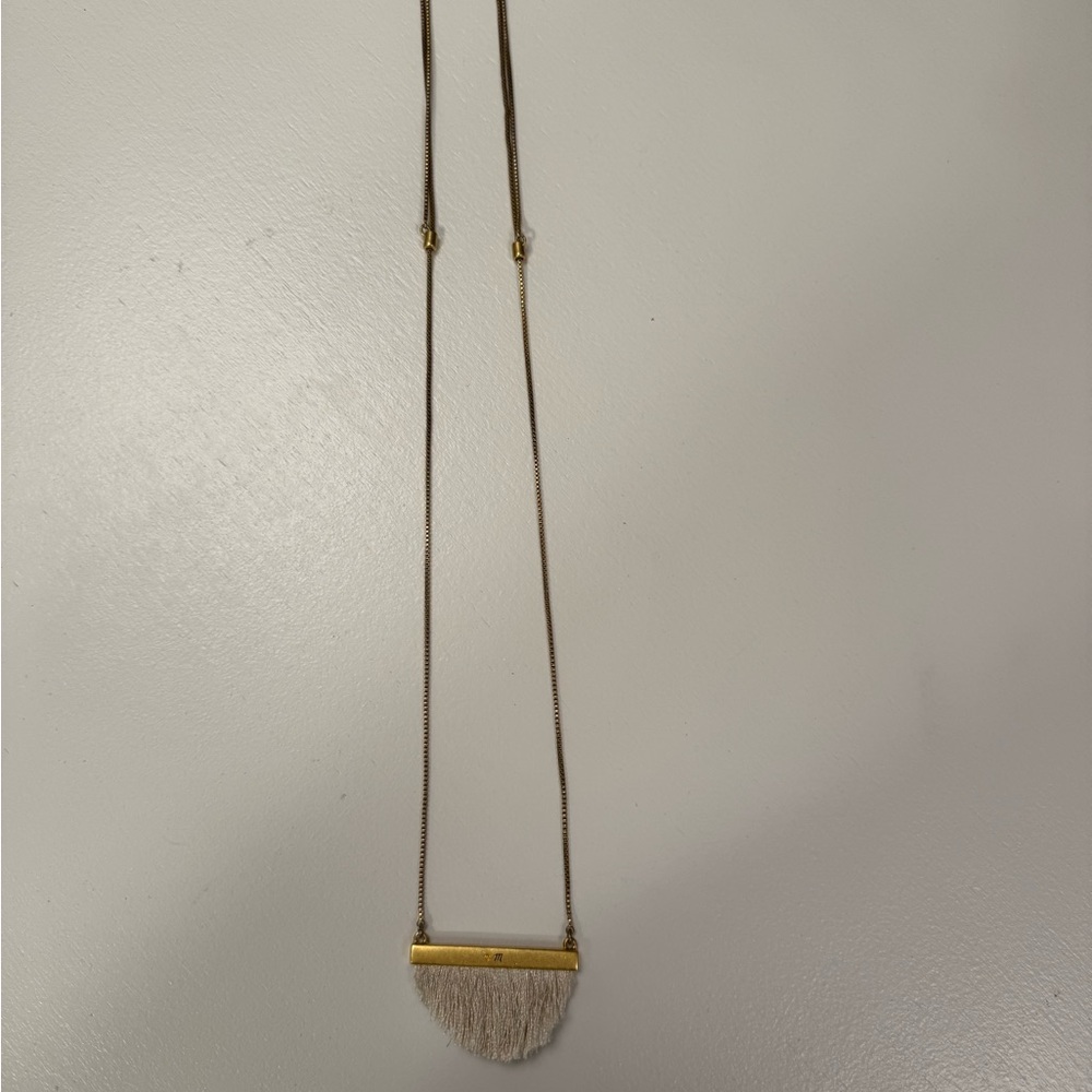 Madewell Gold Half-Moon Tassel Necklace
